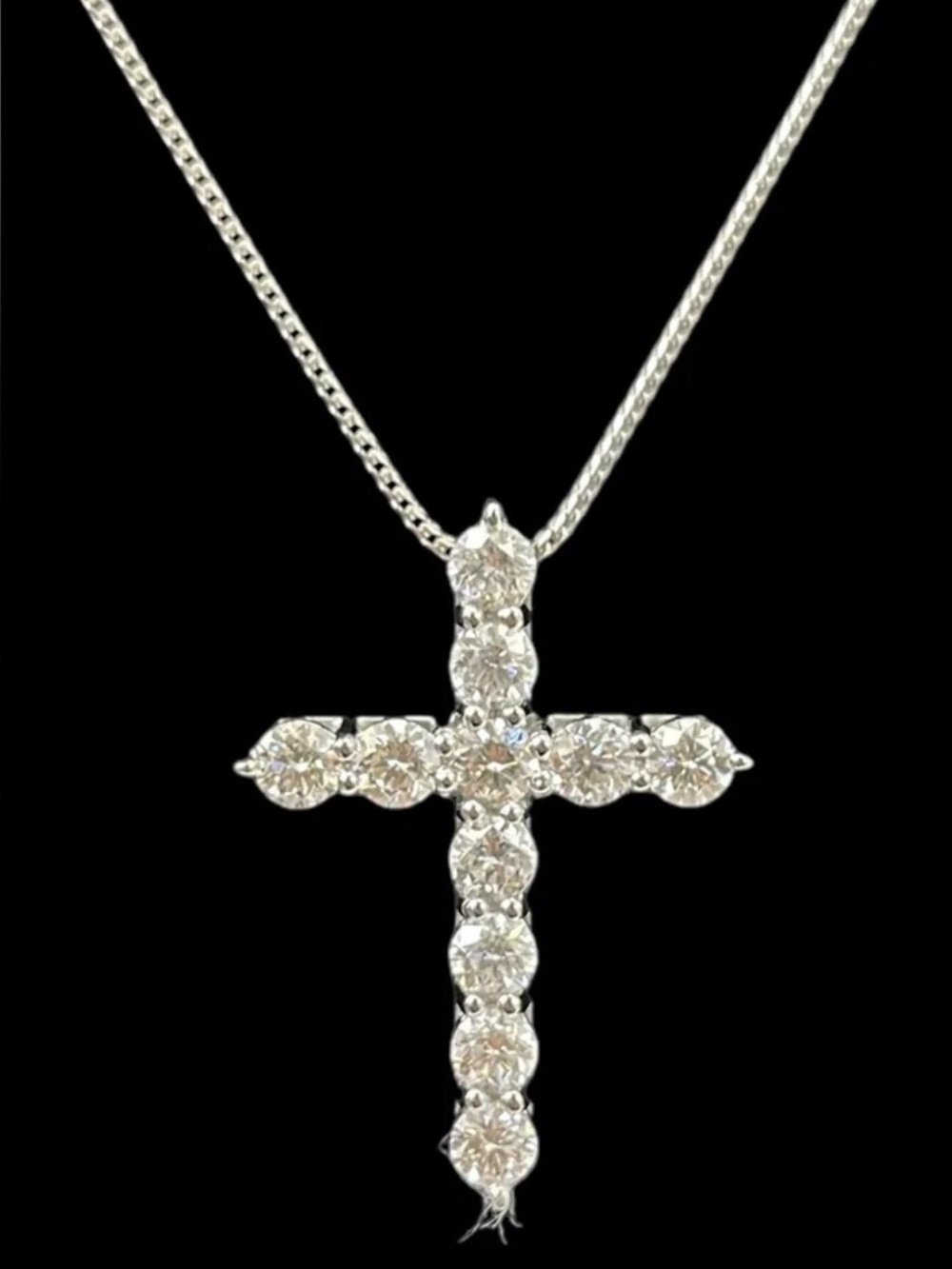 NWT Moissanite Cross Pendant Necklace - Sparkling White